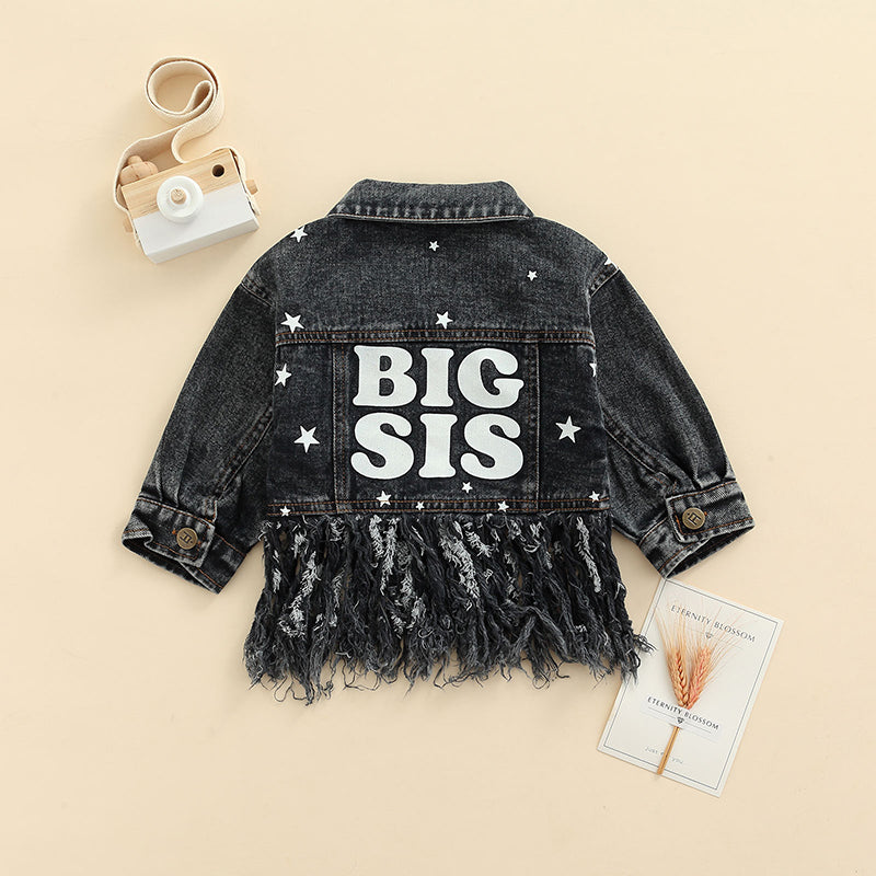 Baby / Toddler ‘Big Sis’ Black Denim Jacket (12M-4YRS)