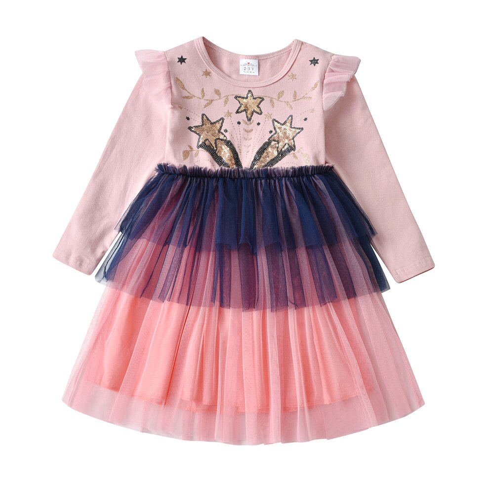 Girls Pink Layered Tulle Dress (Age 3-8YRS)