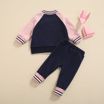 Baby Girls Baseball Jacket & Trousers Set (Age 6M-24M)