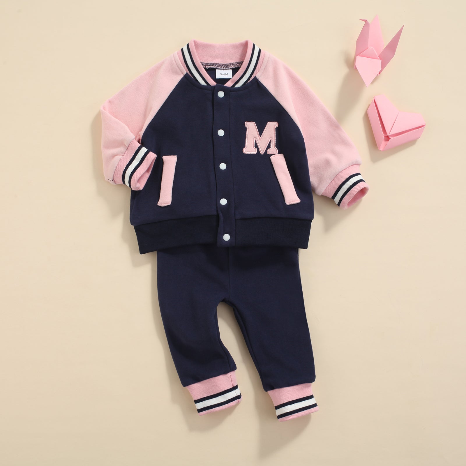 Baby Girls Baseball Jacket & Trousers Set (Age 6M-24M)