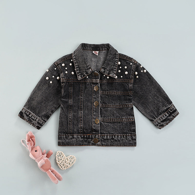 Baby / Toddler Black Pearl Denim Jacket (Age 12M-4YRS) Black