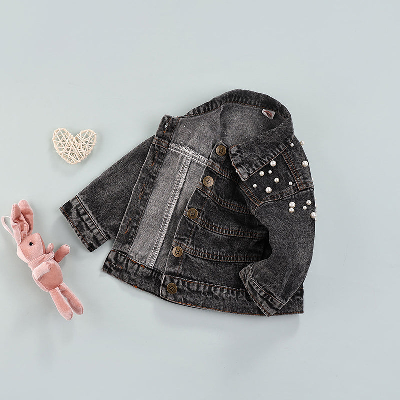 Baby / Toddler Black Pearl Denim Jacket (Age 12M-4YRS)