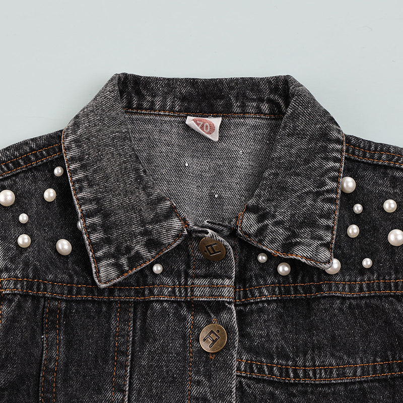 Baby / Toddler Black Pearl Denim Jacket (Age 12M-4YRS)