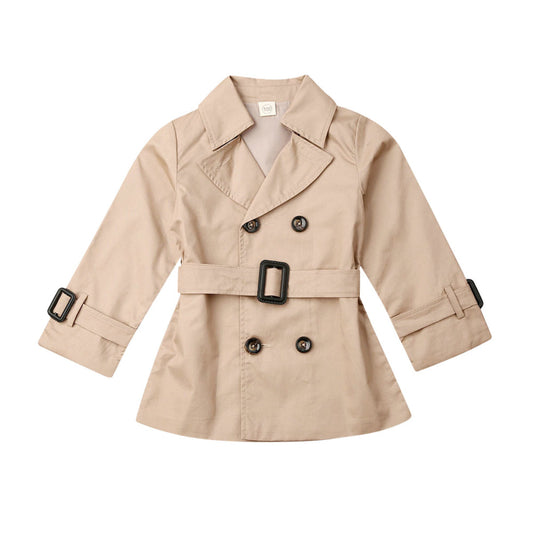 Girls Cream Trench Coat Jacket (Age 3-7YRS) Cream