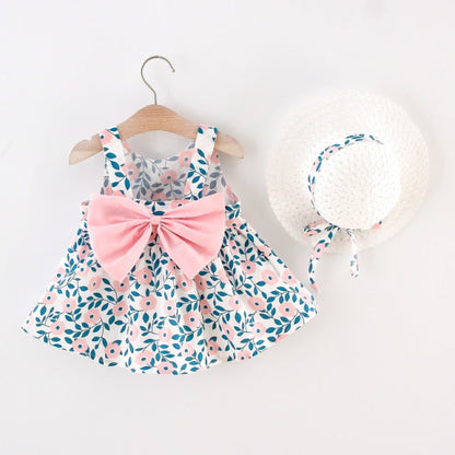 Baby / Toddlers Girls Summer Floral Dress & Hat (Age 12M-3YRS) Multi HZ0075-PK