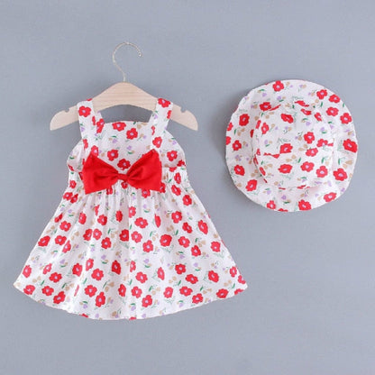 Baby / Toddlers Girls Summer Floral Dress & Hat (Age 12M-3YRS) Multi HZ0068-RD