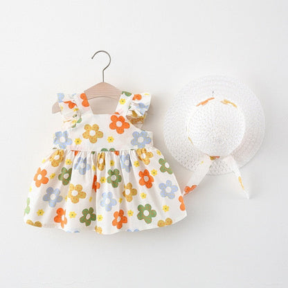 Baby / Toddlers Girls Summer Floral Dress & Hat (Age 12M-3YRS) Multi HZ0065-YL