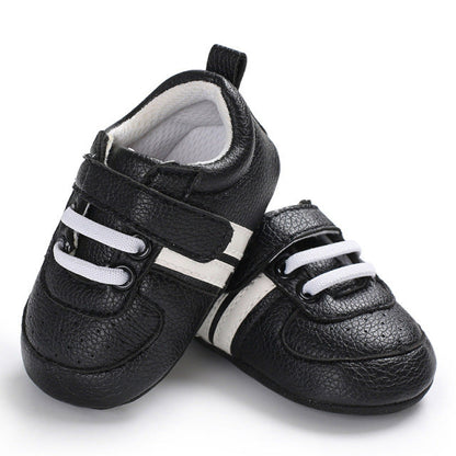 Baby Sneakers First Walkers Shoes Black-White