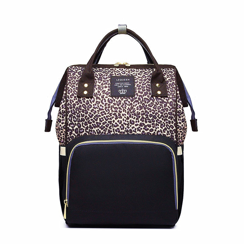 Leopard Multi-functional Large Capacity Diaper Bag Backpack