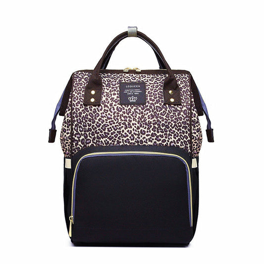 Leopard Multi-functional Large Capacity Diaper Bag Backpack