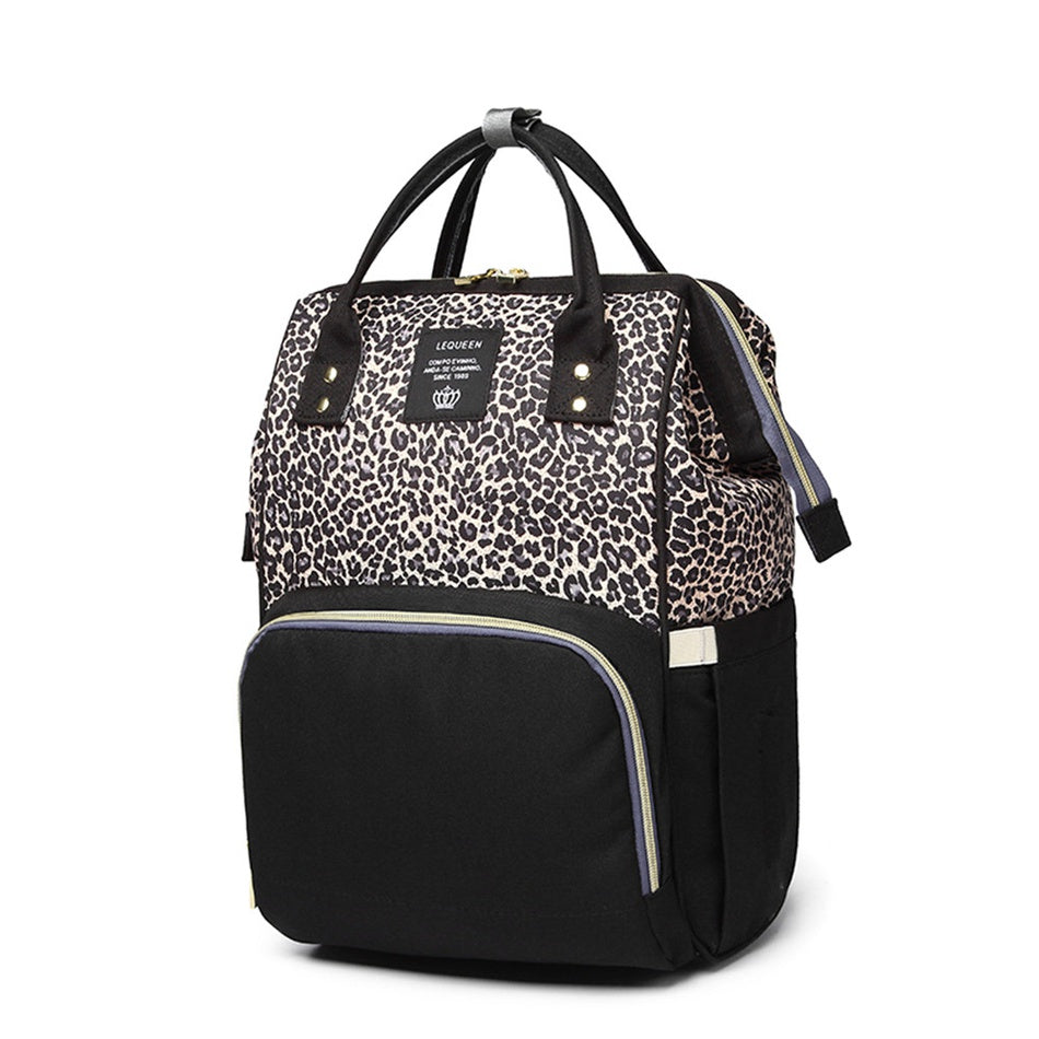 Leopard Multi-functional Large Capacity Diaper Bag Backpack