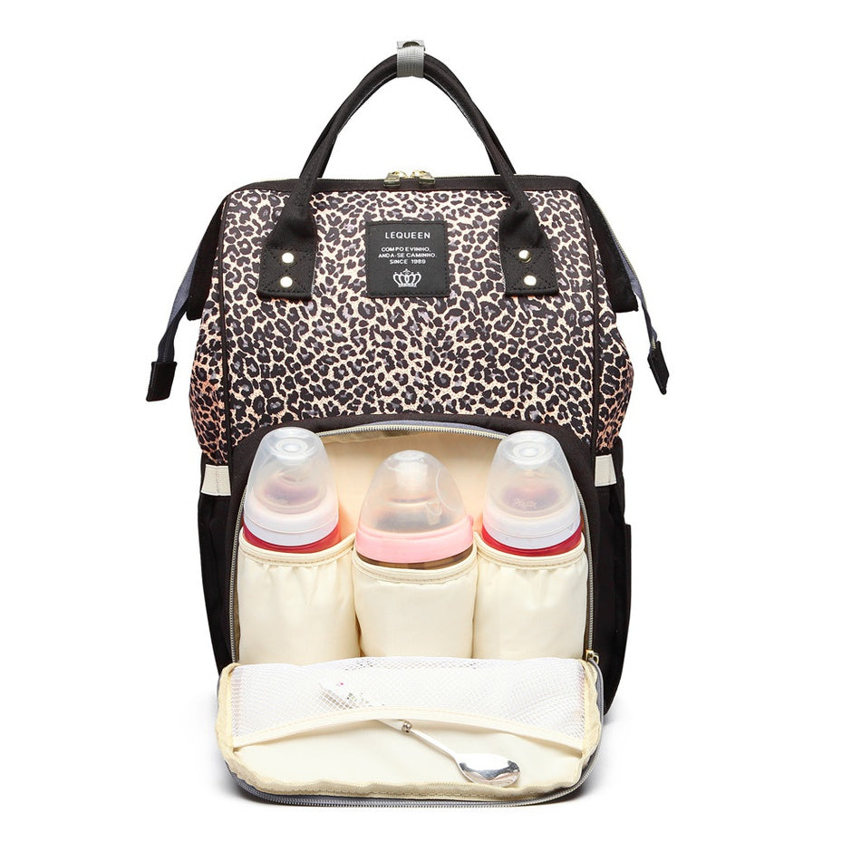 Leopard Multi-functional Large Capacity Diaper Bag Backpack