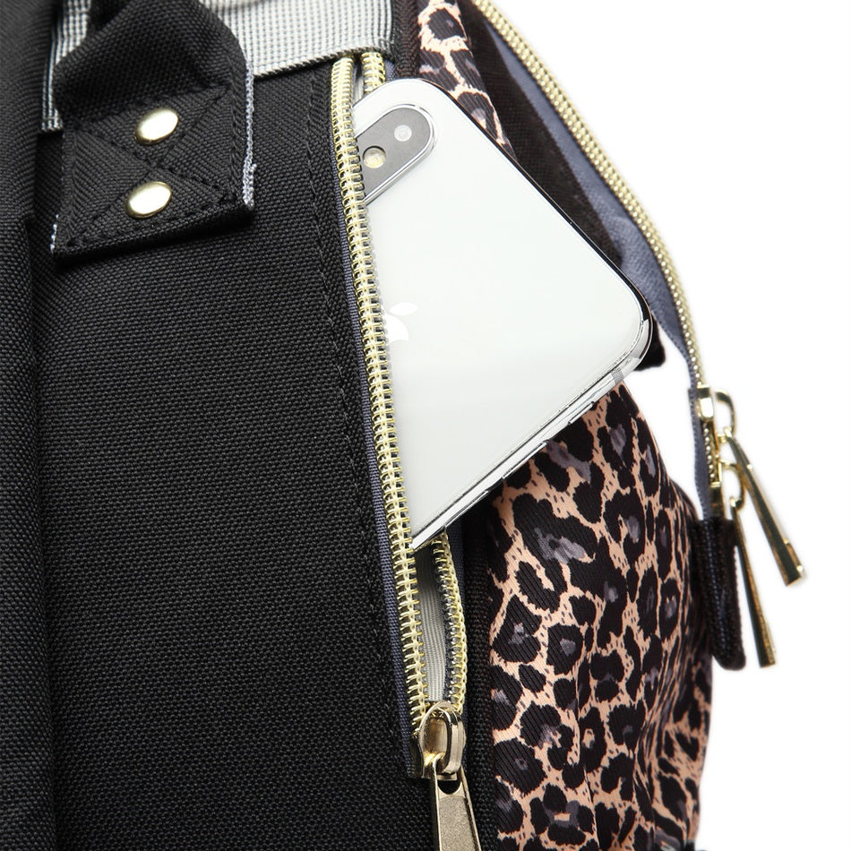 Leopard Multi-functional Large Capacity Diaper Bag Backpack