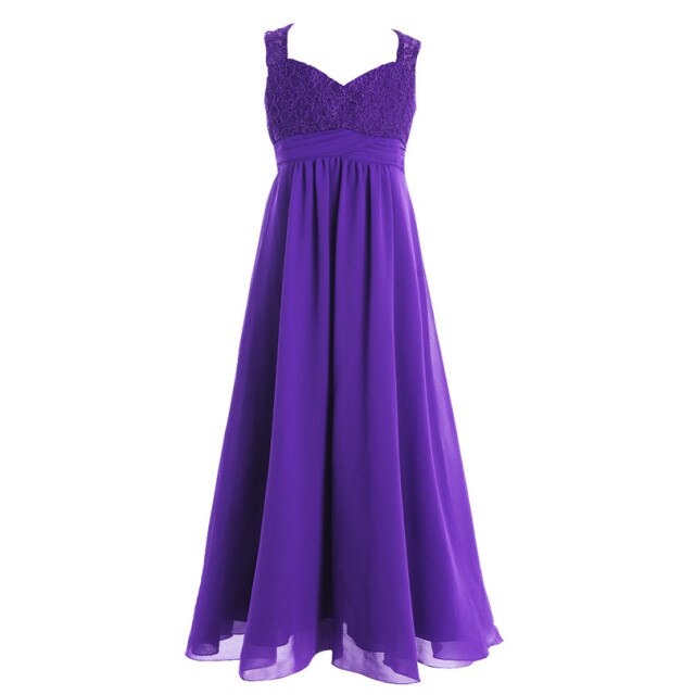 Girls Floaty Formal Maxi Dress (Age 4-14YRS) Purple