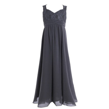 Girls Floaty Formal Maxi Dress (Age 4-14YRS) Grey