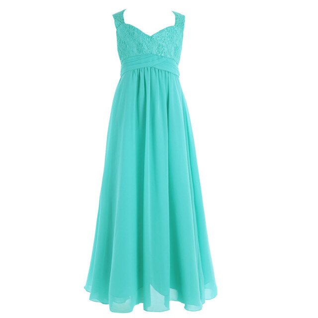 Girls Floaty Formal Maxi Dress (Age 4-14YRS) Green