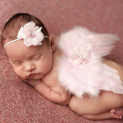 Baby Newborn - 2 Pack - Angel Feather Wings & Headband Set