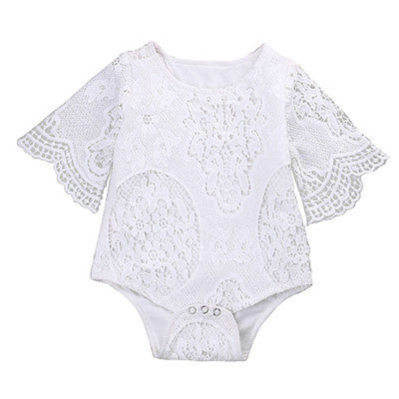 Baby Girls White Lace Bodysuit (Age 3m-3yrs) White