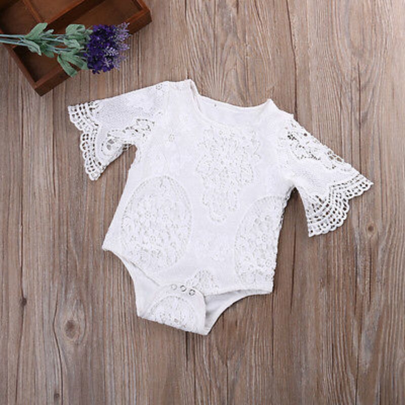 Baby Girls White Lace Bodysuit (Age 3m-3yrs)