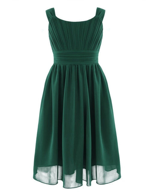 Girls Floaty Formal Dress (Age 4-14yrs) Green