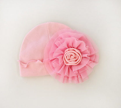 Baby Girls Floral Hat (Age Newborn-12M) Pink