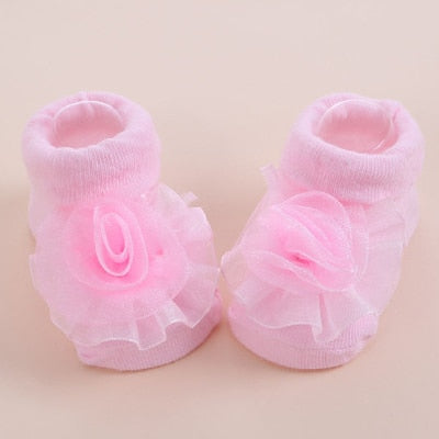 Baby Girls Pink Booties PaleVioletRed