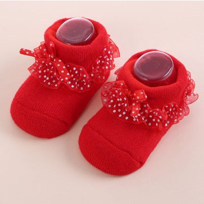 Baby Girls Pink Booties Crimson