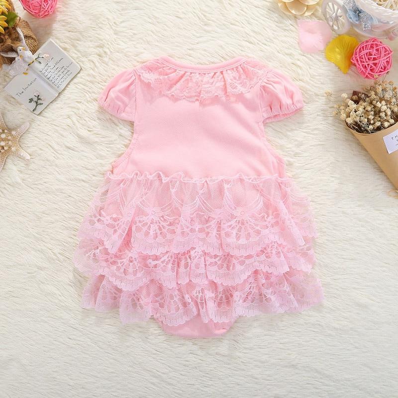 Baby Girl Pink Lace Romper Dress (Age Newborn-9m)