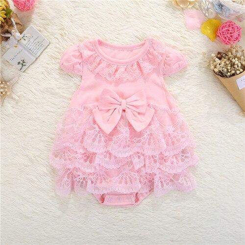 Baby Girl Pink Lace Romper Dress (Age Newborn-9m) Pink