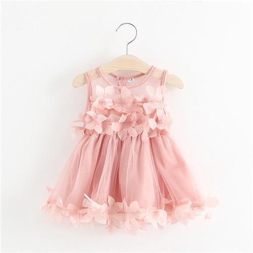 Baby Girls Pink Flower Dress (Age 6m-24m) Pink