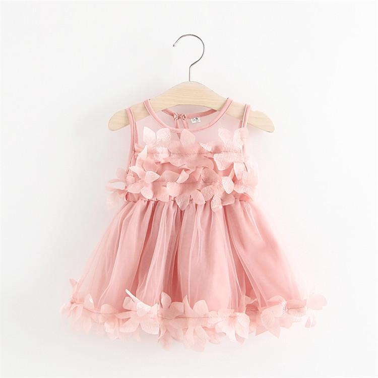 Baby Girl White Flower Dress (Age 6m-24m) Pink