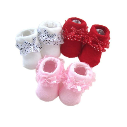 Baby Girls Ruffle Booties Socks (Age Newborn)