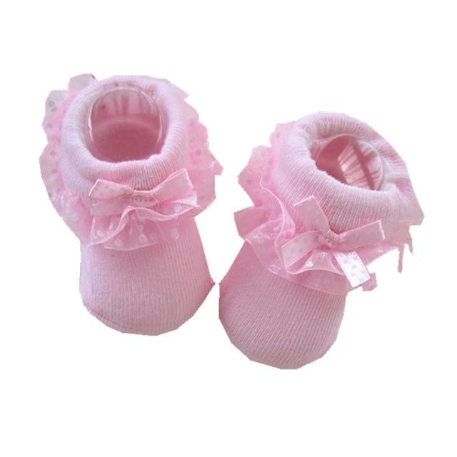 Baby Girls Ruffle Booties Socks (Age Newborn) Pink One Size