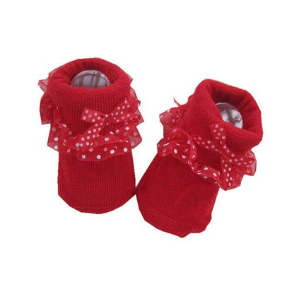 Baby Girls Ruffle Booties Socks (Age Newborn) Red One Size