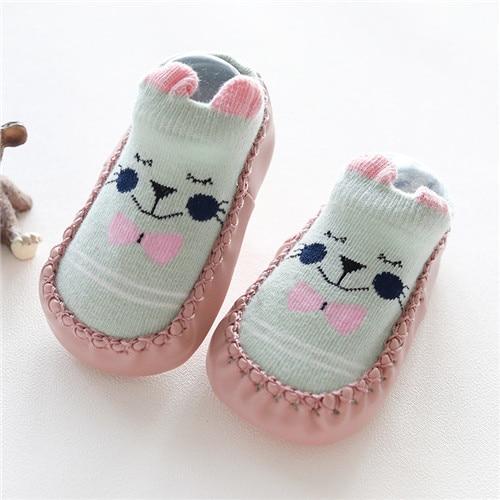 Baby Unisex Booties (Size Newborn-24m) Multi Pink Cat