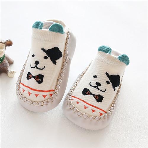 Baby Unisex Booties (Size Newborn-24m) Multi White Dog