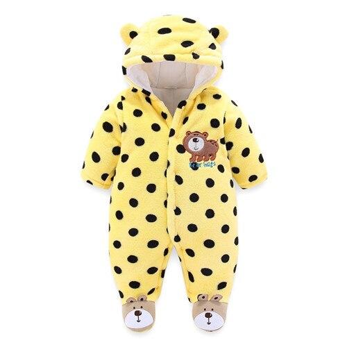 Baby Unisex Yellow Polka Dot Hooded Grow (Newborn-12m) Yellow