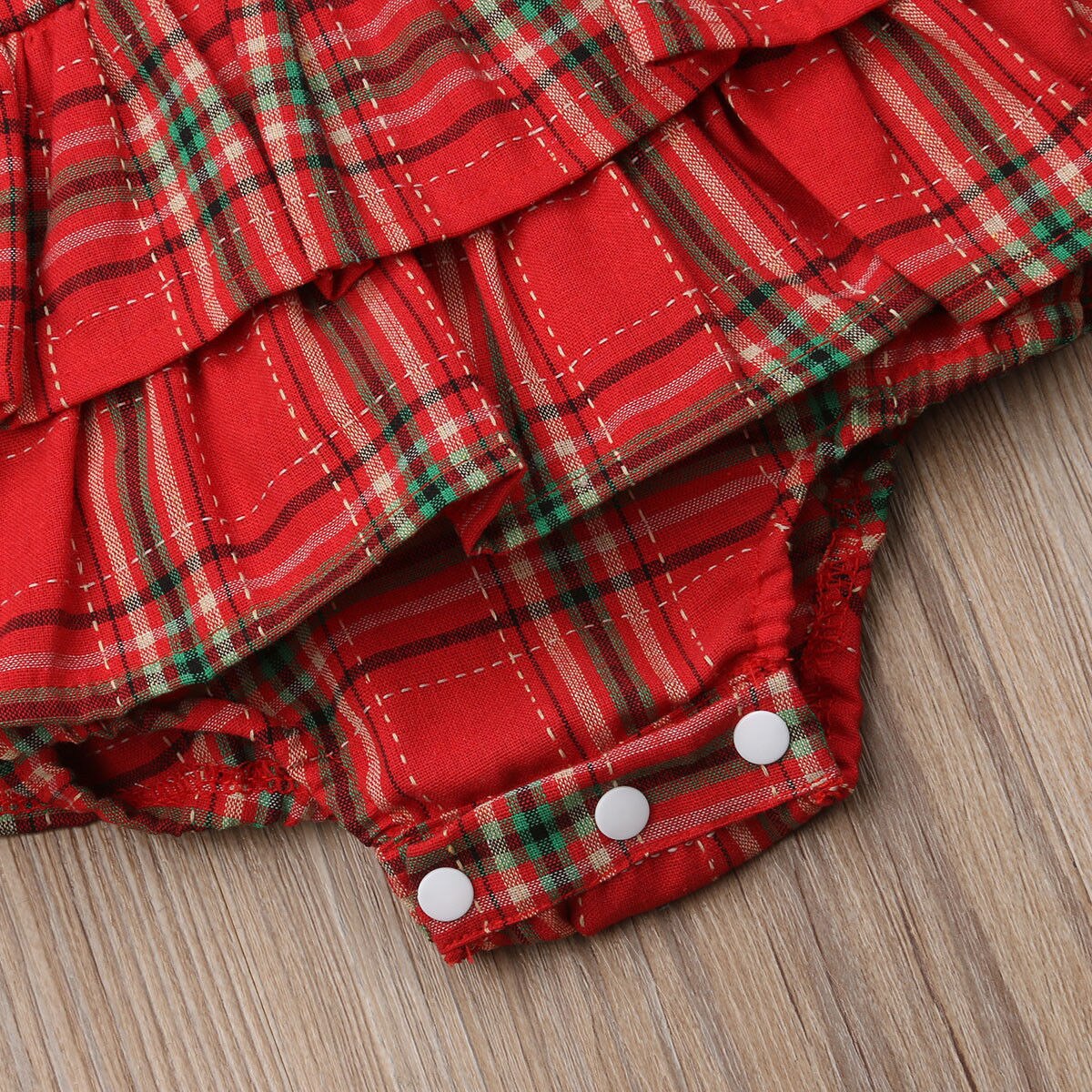 Baby / Toddler Girls Red Checked Romper (Age 6M-24M)