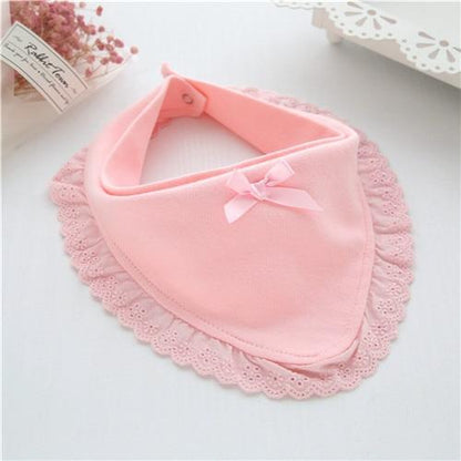 Girls Cotton Baby Bibs - One Size - Teeny Bumps Pink One Size