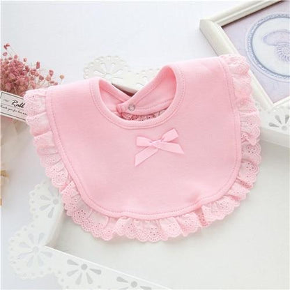 Girls Cotton Baby Bibs - One Size Pink One Size