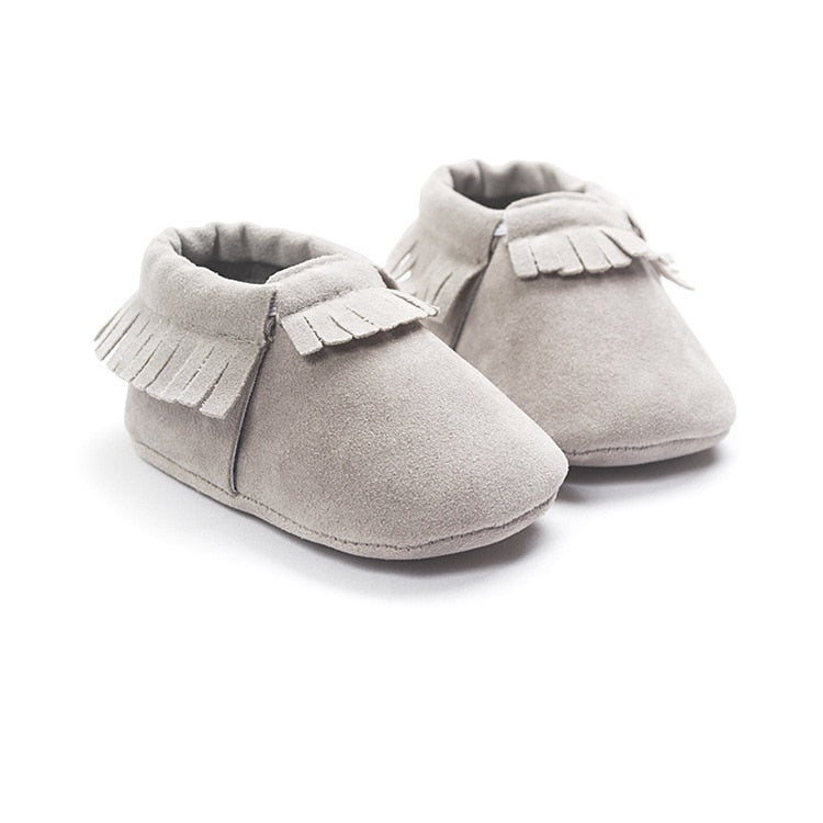 Baby Non-Slip Moccasin Shoes (Age Newborn - 18m) Grey