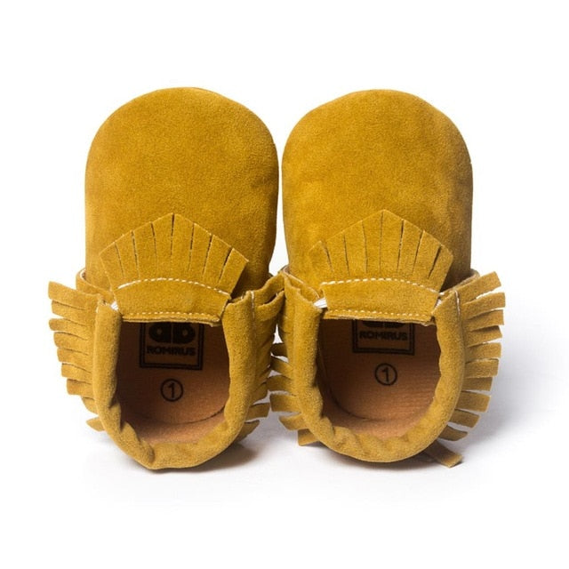 Baby Non-Slip Moccasin Shoes (Age Newborn - 18m) Yellow