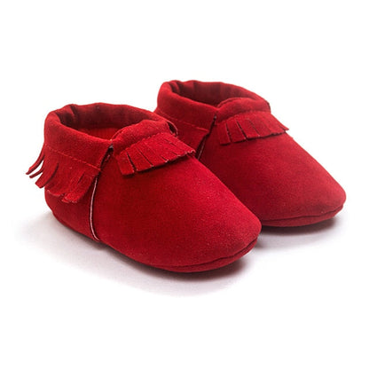 Baby Non-Slip Moccasin Shoes (Age Newborn - 18m) Red