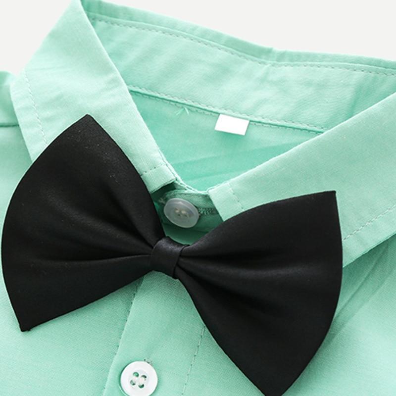 Boys Toddler Green Shirt & Shirts With Braces & Dickie Bow (Age 6m-4yrs)